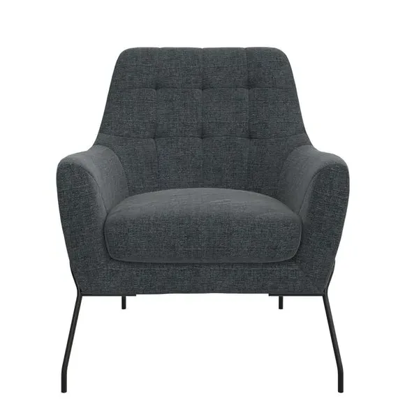 Accent Chair with Curved Arms - Charcoal, Fabric