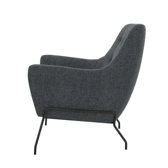 Accent Chair with Curved Arms - Charcoal, Fabric
