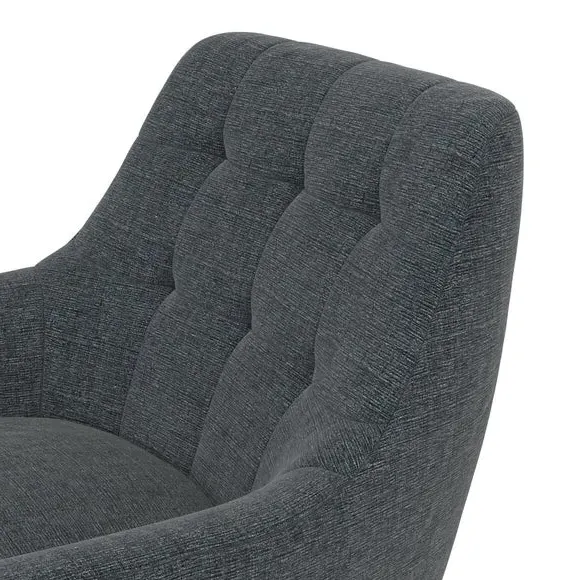 Accent Chair with Curved Arms - Charcoal, Fabric