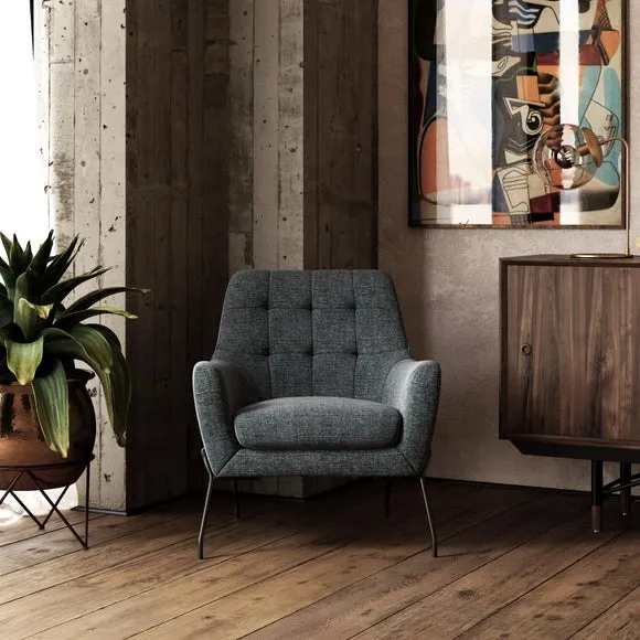 Accent Chair with Curved Arms - Charcoal, Fabric