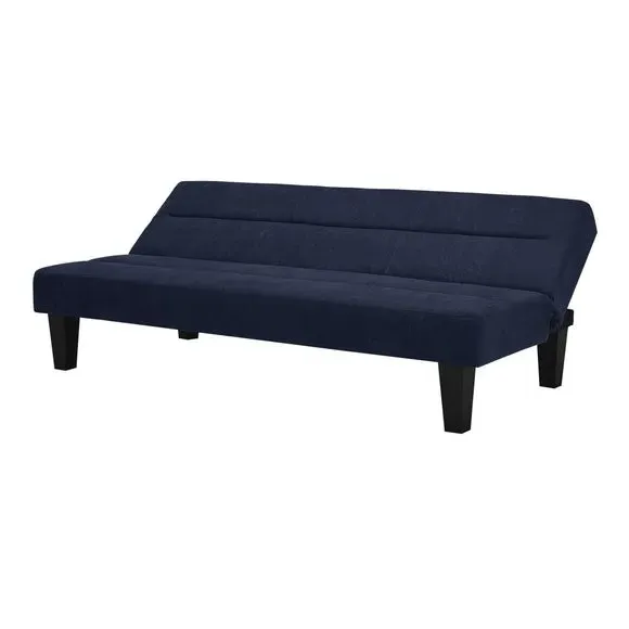 Compact Sofa Bed with Clic Clac - Blue, Velvet