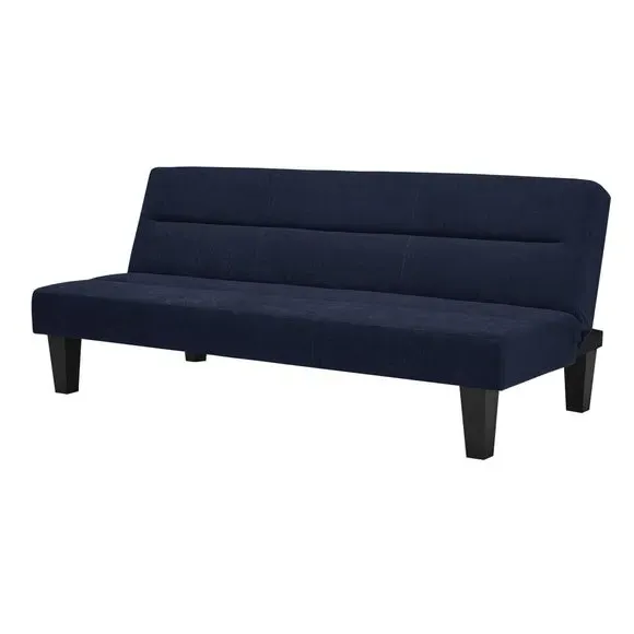 Compact Sofa Bed with Clic Clac - Blue, Velvet