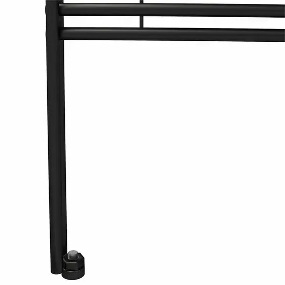 Computer Desk with Glass Top - Black, Oak Effect