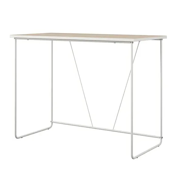 Computer Desk with White Legs - Natural, Wood