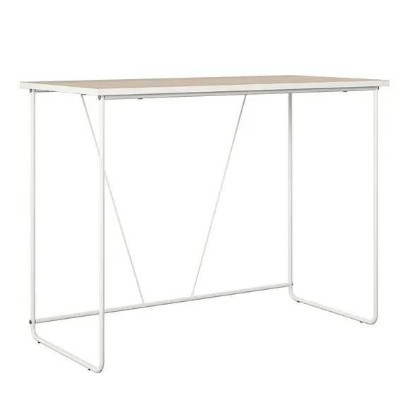 Computer Desk with White Legs - Natural, Wood