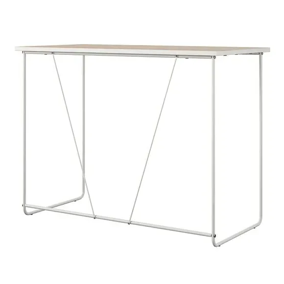 Computer Desk with White Legs - Natural, Wood