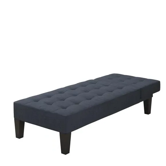 Convertible Chaise Lounge with Sleeper - Blue, Linen