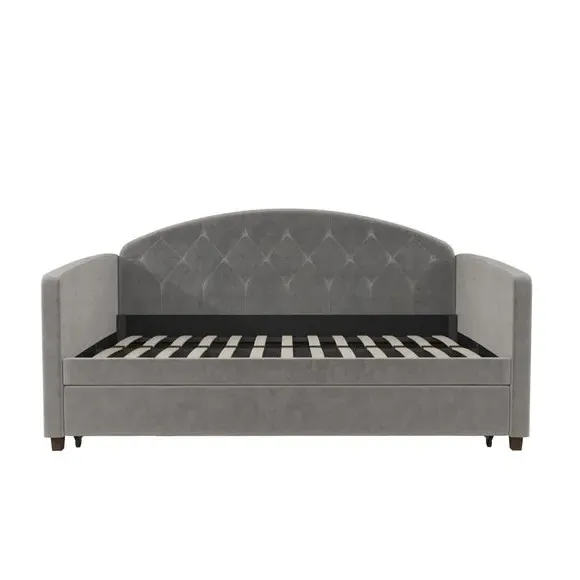 Daybed with Trundle - Grey, Velvet
