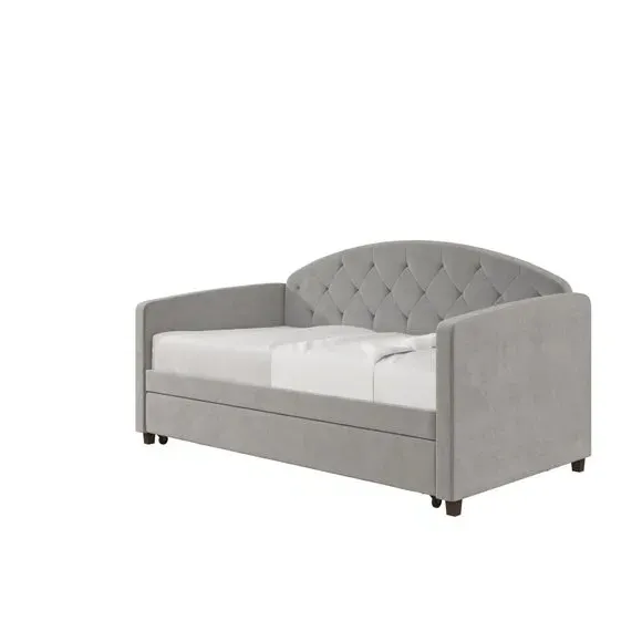 Daybed with Trundle - Grey, Velvet