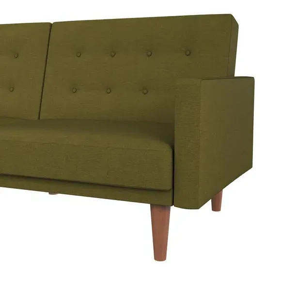 Double Futon with Split Back - Green, Linen