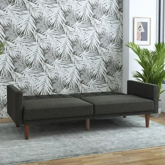 Double Futon with Split Back - Grey, Linen