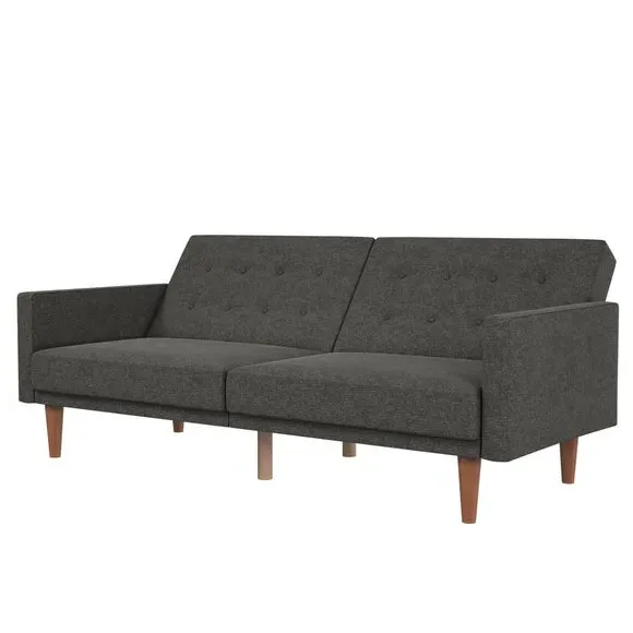Double Futon with Split Back - Grey, Linen