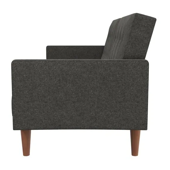 Double Futon with Split Back - Grey, Linen