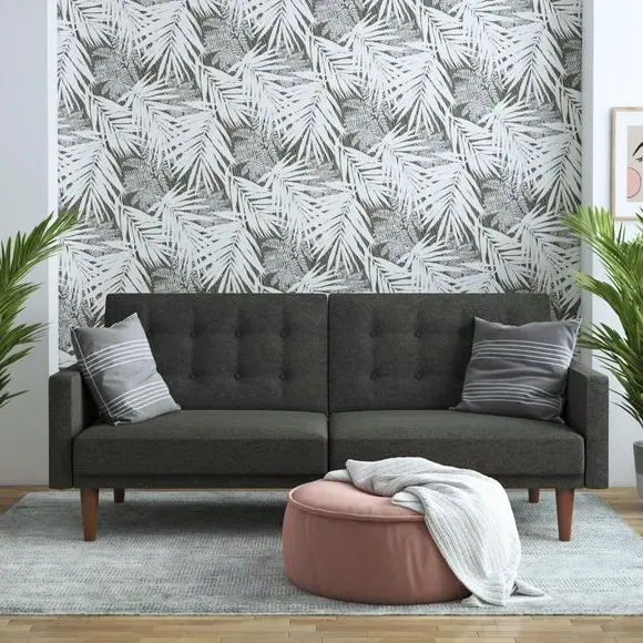 Double Futon with Split Back - Grey, Linen