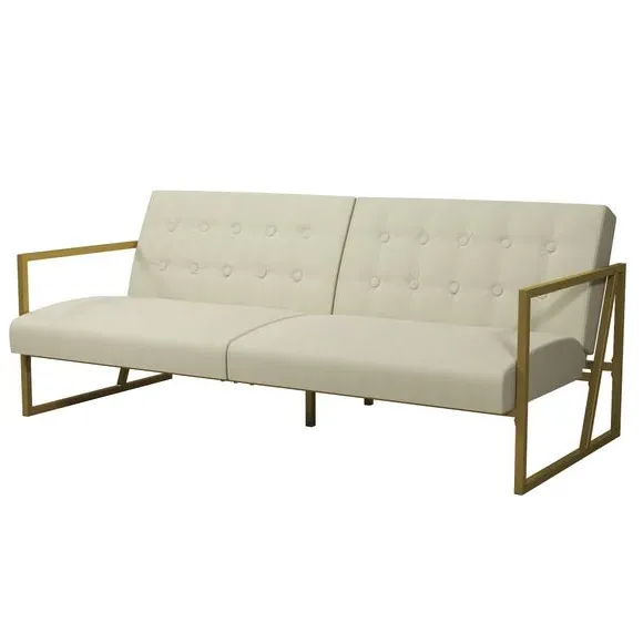 Double Futon with Split Back - Ivory, Velvet image