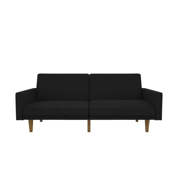 Double Sofa Bed with Split Back - Black, Linen