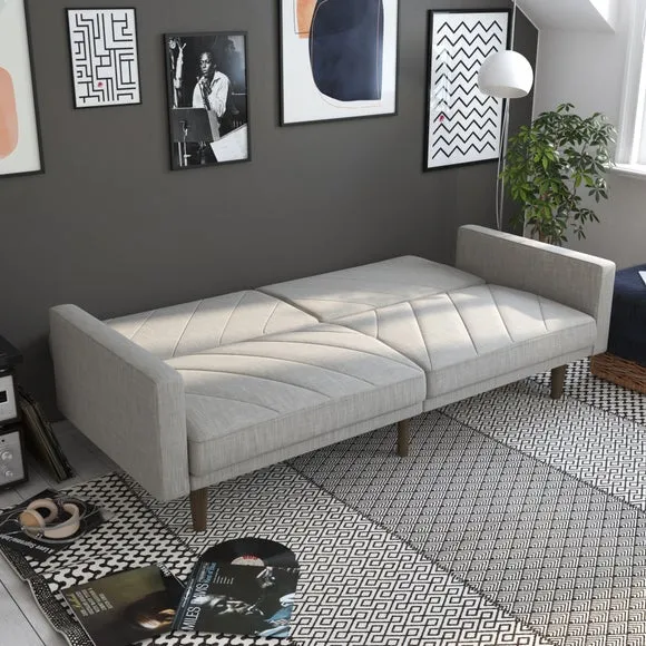 Double Sofa Bed with Split Back - Grey, Linen