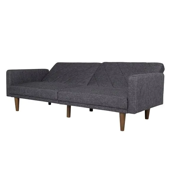 Double Sofa Bed with Split Back - Grey, Linen