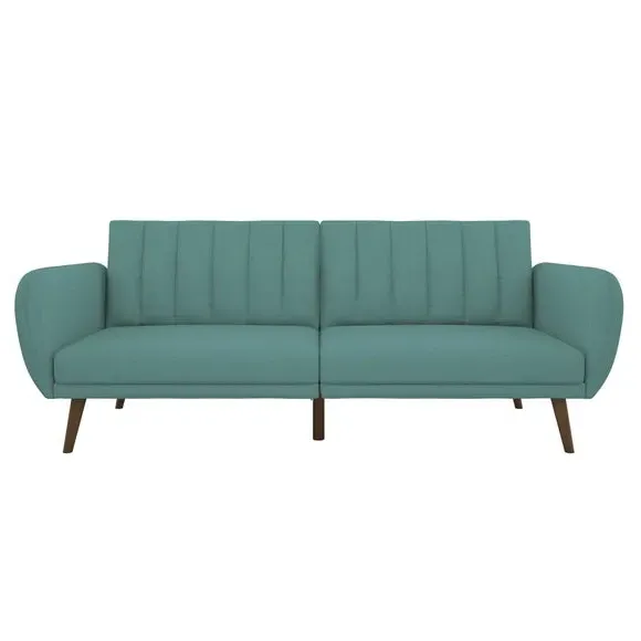 Double Sofa Bed with Storage - Blue, Linen