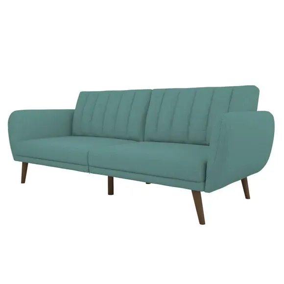 Double Sofa Bed with Storage - Blue, Linen