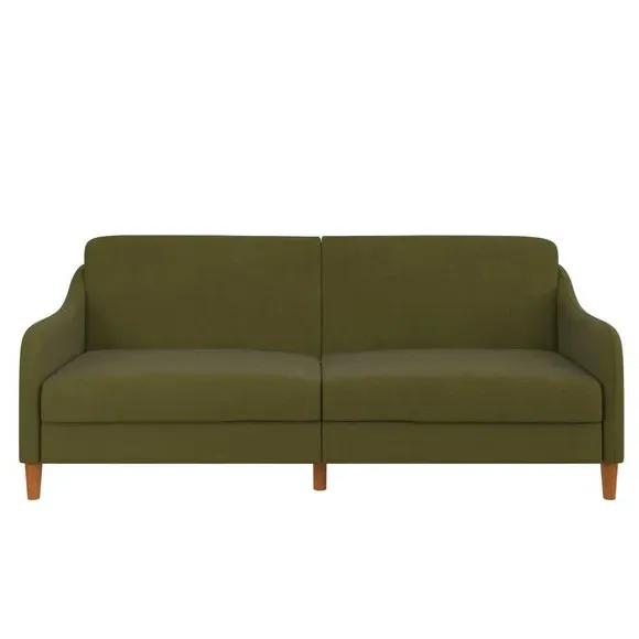 Double Sofa Bed with Storage - Green, Linen