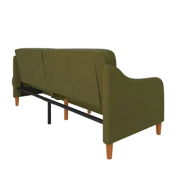 Double Sofa Bed with Storage - Green, Linen