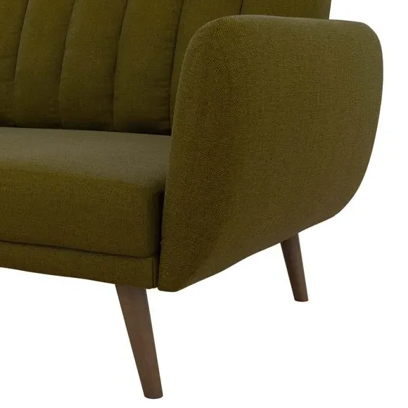 Double Sofa Bed with Storage - Green, Linen