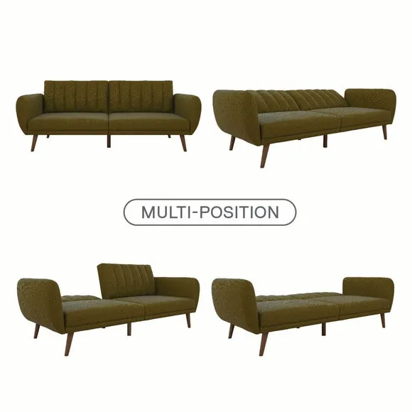 Double Sofa Bed with Storage - Green, Linen