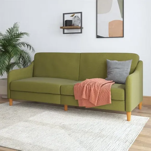 Double Sofa Bed with Storage - Green, Linen image