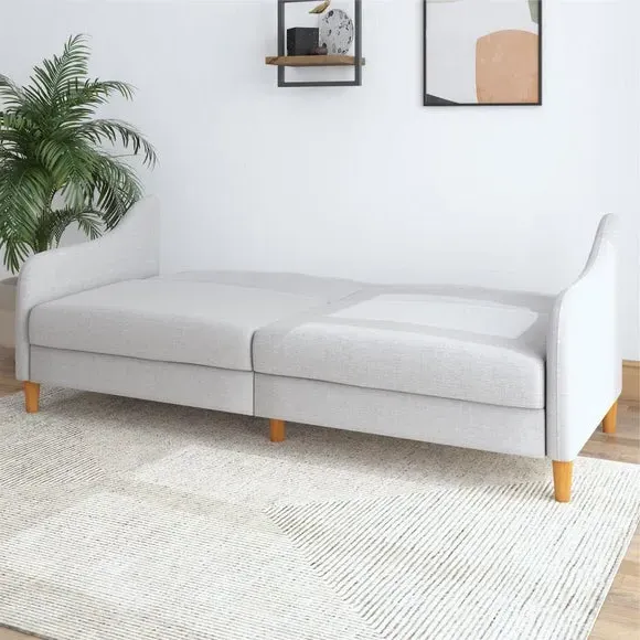 Double Sofa Bed with Storage - Grey, Linen