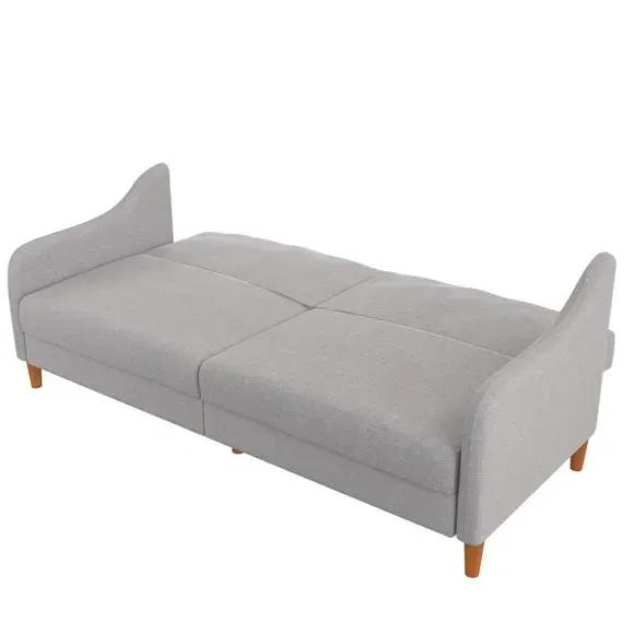 Double Sofa Bed with Storage - Grey, Linen