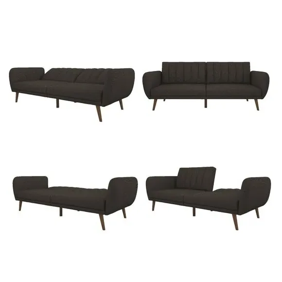 Double Sofa Bed with Storage - Grey, Linen