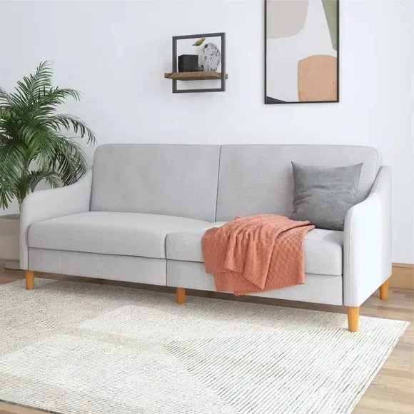 Double Sofa Bed with Storage - Grey, Linen
