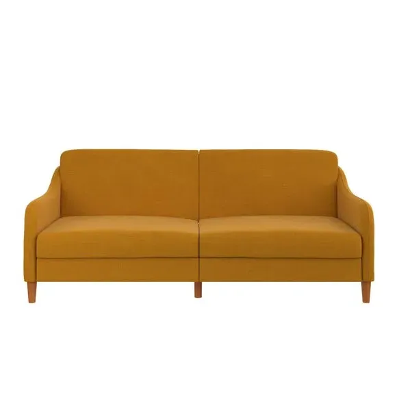 Double Sofa Bed with Storage - Mustard, Linen