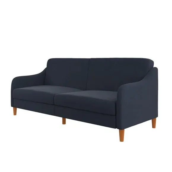 Double Sofa Bed with Storage - Navy, Linen