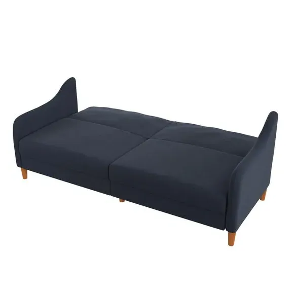 Double Sofa Bed with Storage - Navy, Linen