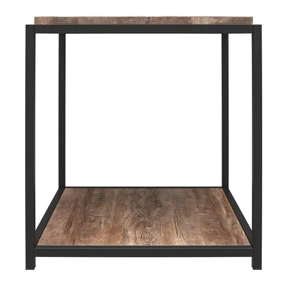 End Table with Storage Shelf - Oak, Wood