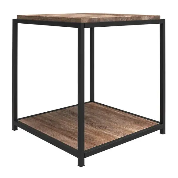 End Table with Storage Shelf - Oak, Wood