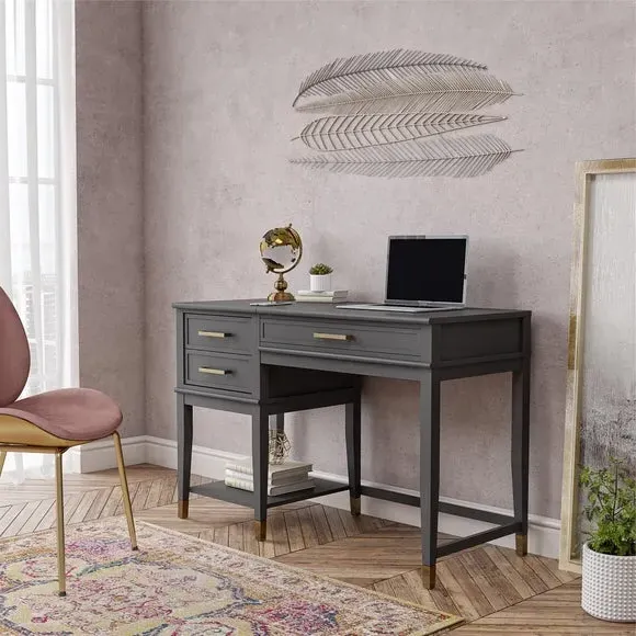Lift Desk with Storage - Graphite, Wood