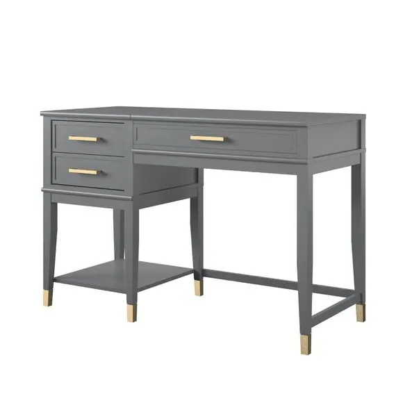 Lift Desk with Storage - Graphite, Wood