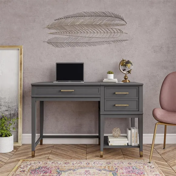 Lift Desk with Storage - Graphite, Wood image