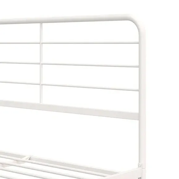 Metal Bed Frame with Slat Support - White