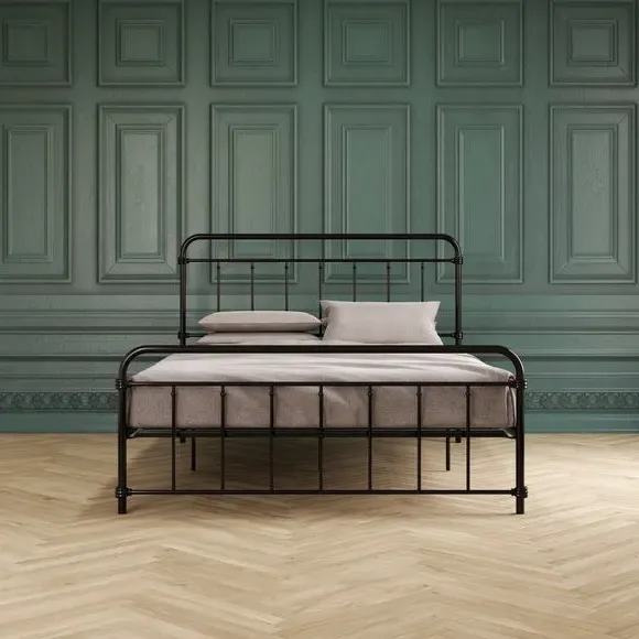 Metal Bed Frame with Storage - Black
