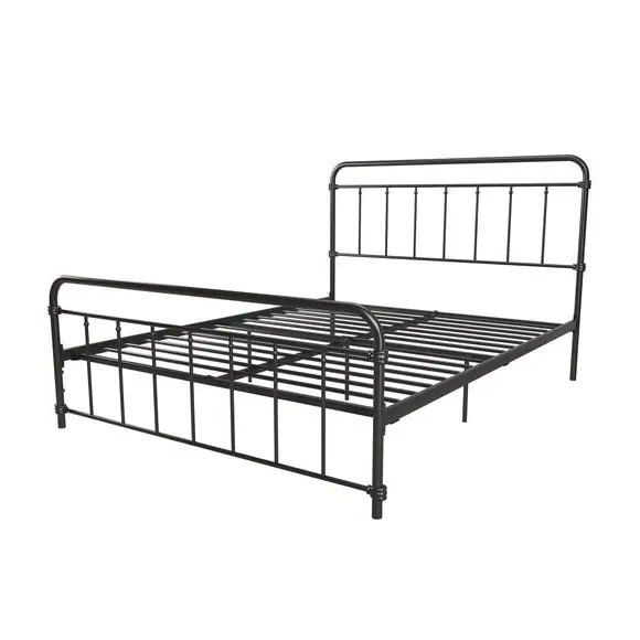 Metal Bed Frame with Storage - Black