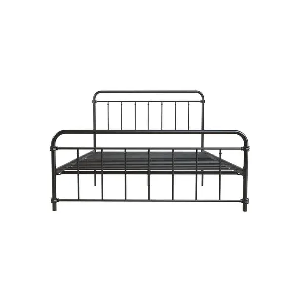 Metal Bed Frame with Storage - Black