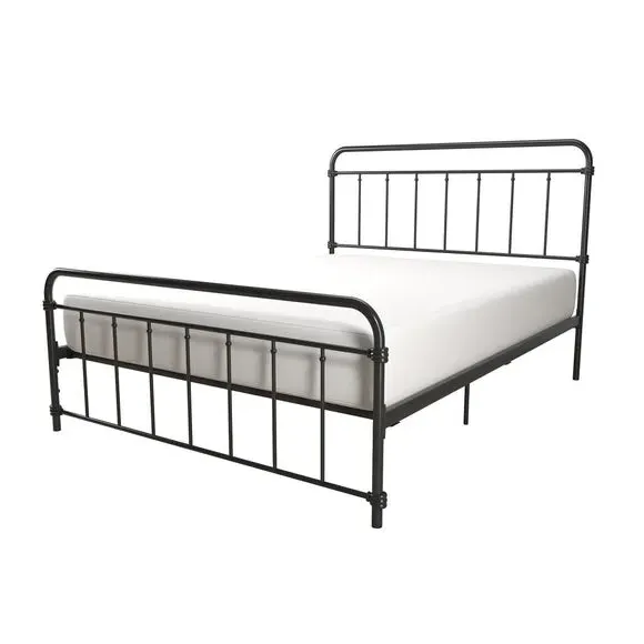 Metal Bed Frame with Storage - Black