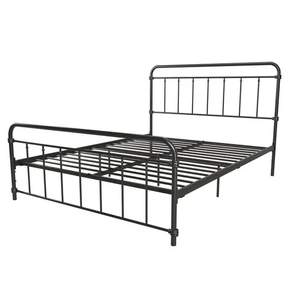 Metal Bed Frame with Storage - Black