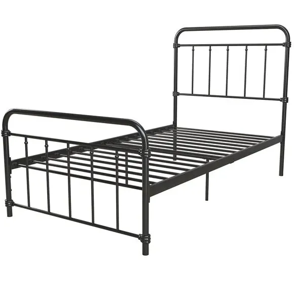 Metal Bed Frame with Storage - Black