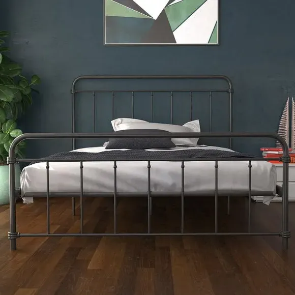 Metal Bed Frame with Storage - Black