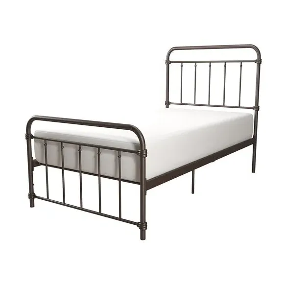 Metal Bed Frame with Storage - Bronze